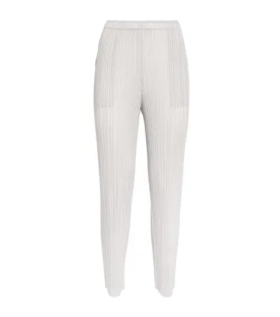 Issey Miyake Basics Slim Trousers In White