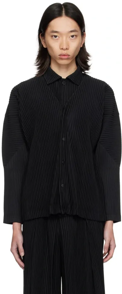 Issey Miyake Black Basics Cardigan In 15-black