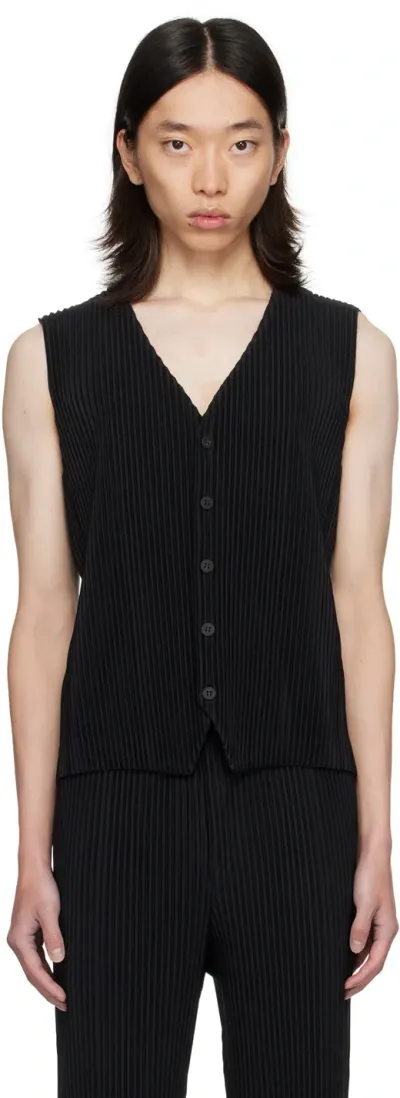 Issey Miyake Fully-pleated Plissé Vest In Black