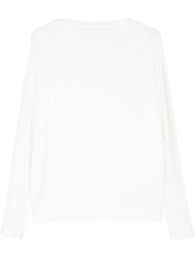 Issey Miyake Boat Neck Sweater In White