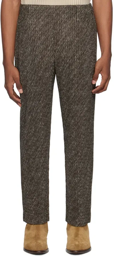 Issey Miyake Brown Diagonals Trousers