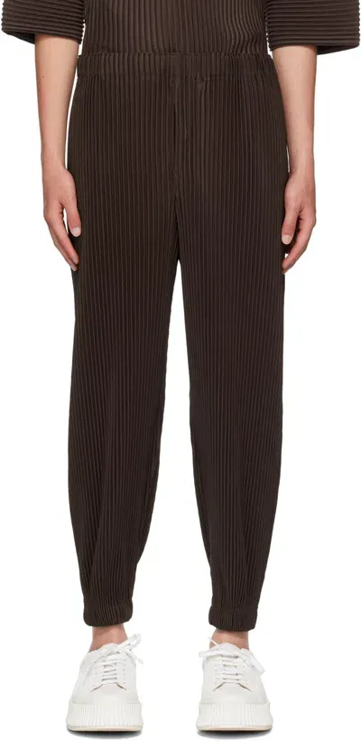 Issey Miyake Brown Monthly Color June Trousers In 47-dark Brown