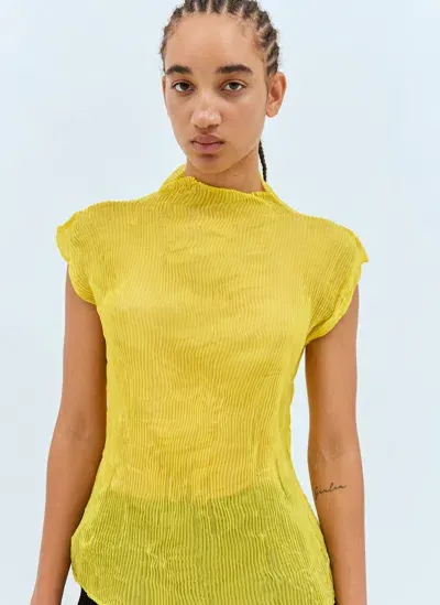 Issey Miyake Chiffon Twist 1 Top In Yellow