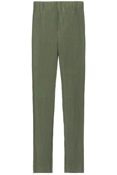 Issey Miyake Color Pleated Pants In Sage Green