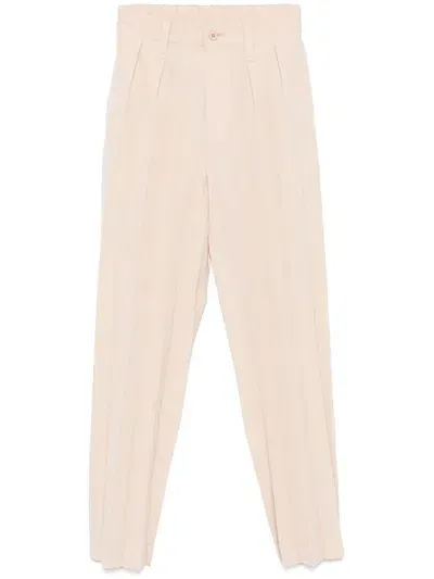 Issey Miyake Pleated Regular Trousers In Neutrals