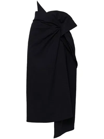 Issey Miyake Enclothe Midi Skirt In Blue