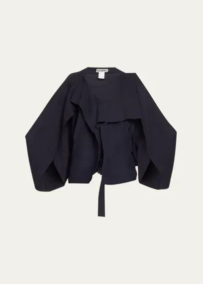 Issey Miyake Enclothe Woven Cardigan In Blue