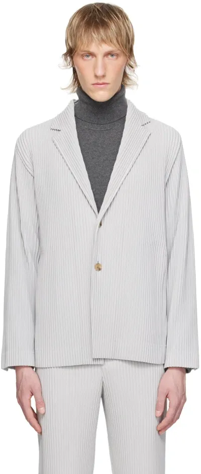 Issey Miyake Gray Basics Blazer In Light Grey