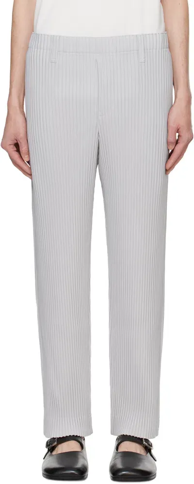 Issey Miyake Gray Basics Trousers In 11-light Gray