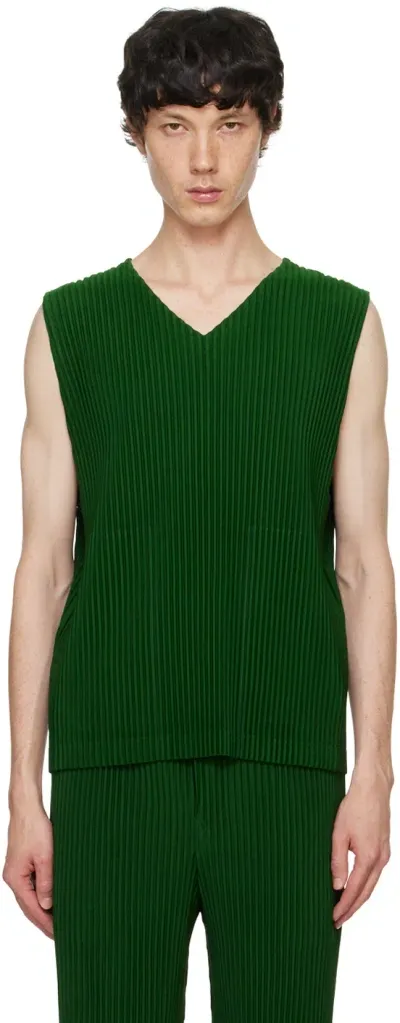 Issey Miyake Green Monthly Color August Vest In 64-seaweed Green