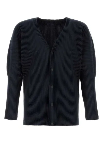 Issey Miyake Midnight Blue Polyester Cardigan