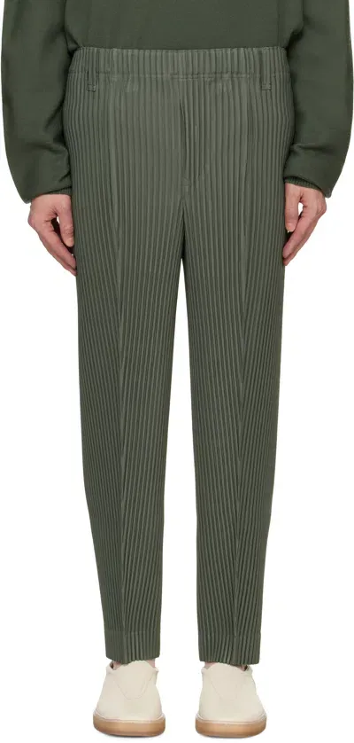 Issey Miyake Khaki Compleat Trousers In Moss Green