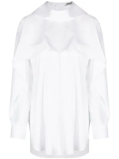 Issey Miyake Layered Long-sleeve Shirt In White