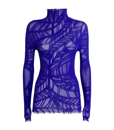 Issey Miyake Leaf Body Top In Blue