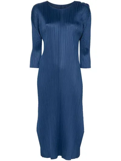 Issey Miyake Monthly Colors: June Midi Dress In Blue