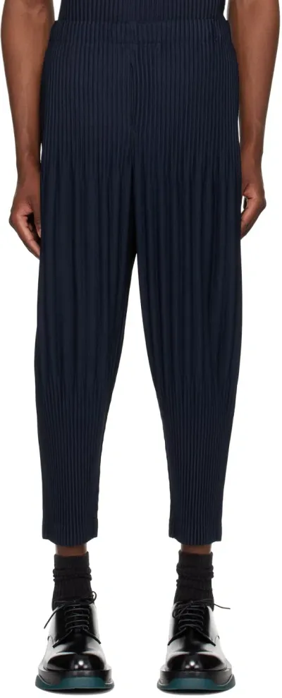 Issey Miyake Navy Basics Trousers In 75-navy