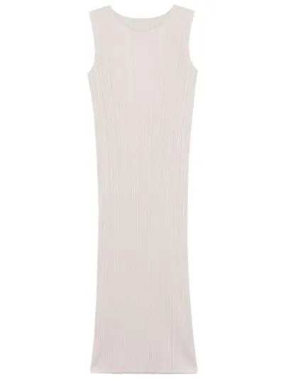 Issey Miyake New Colorful Basics 4 Midi Dress In White