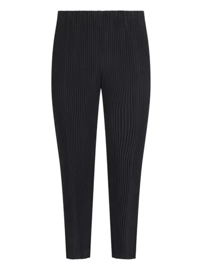 Issey Miyake Homme Plissé  Pleated Tapered Leg Pants In Black