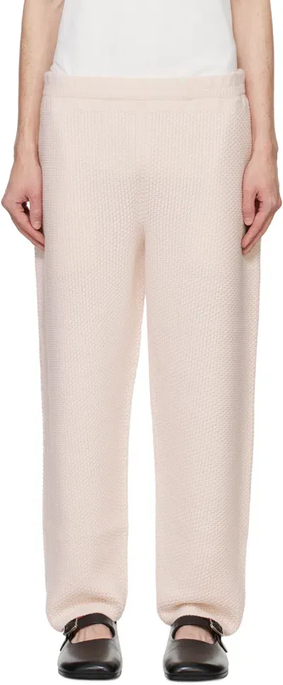 Issey Miyake Pink Rustic Knit Sweatpants In 21-light Pink