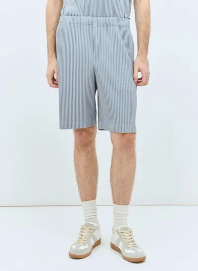 Issey Miyake Pleated Shorts In Blue