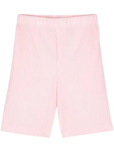 Issey Miyake May Plissé Pleated Bermuda Shorts In Pink