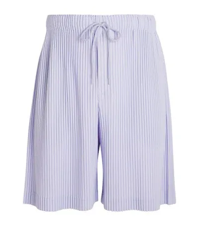 Issey Miyake Pleated Shorts In 紫色