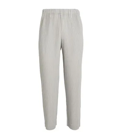 Issey Miyake Pleated Slim Trousers In Grey