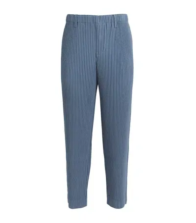 Issey Miyake Pleated Straight Trousers In Blue