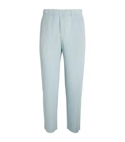 Issey Miyake Pleated Straight Trousers In Blue