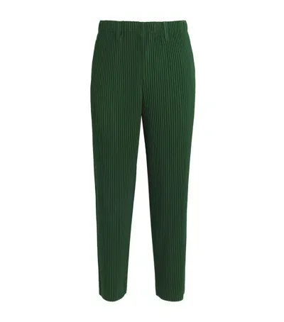 Issey Miyake Pleated Straight Trousers In Green