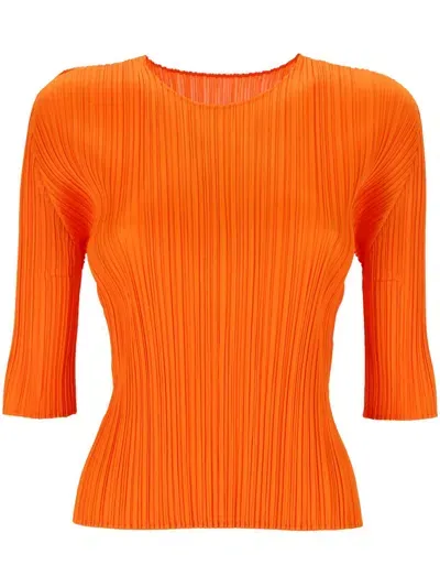 Issey Miyake Pleats Please Shirts In Orange