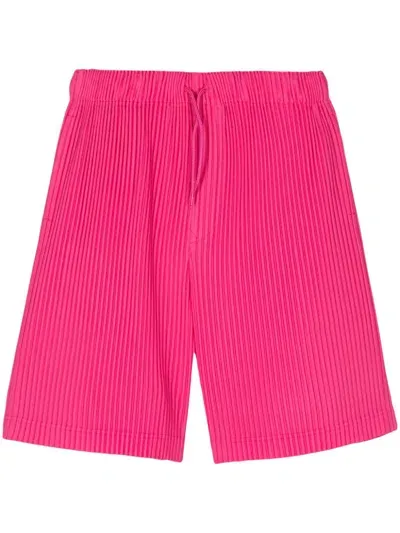 Issey Miyake Plissé Bermuda Shorts In Pink