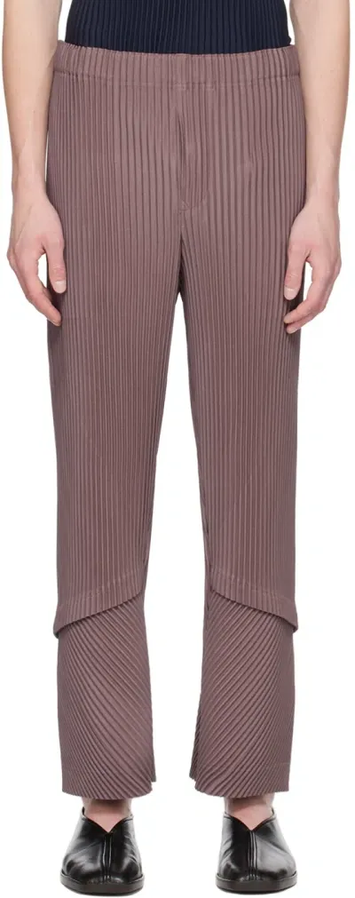 Issey Miyake Purple Aerial Trousers In 46-rose Brown