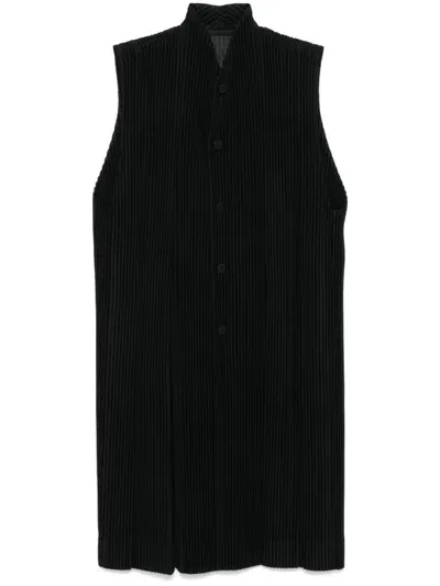 Issey Miyake Tucked Vest In Black