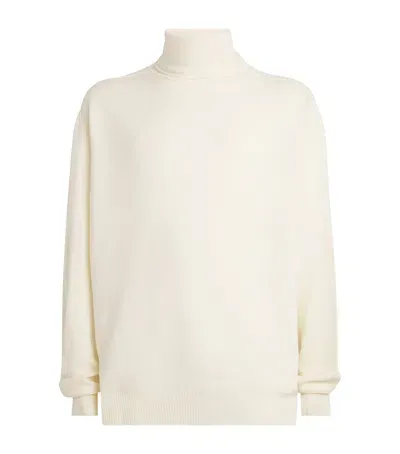 Issey Miyake Wool Rollneck Sweater In Ivory