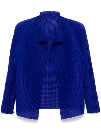 Issey Miyake Wooly Pleats 48 Jacket In Blue