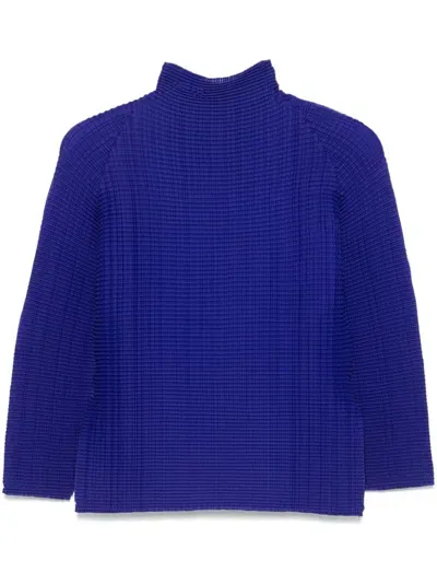 Issey Miyake Wooly Pleats-48 T-shirt In Blue