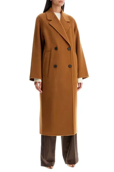 Ivy & Oak Clara Double-breasted Wool Coat In Brown