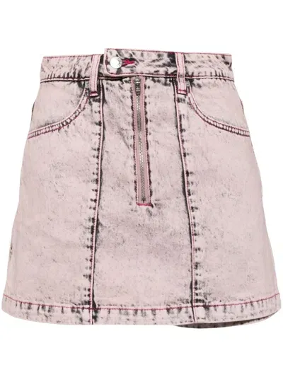 Izzue Cotton Denim Shorts In Pink