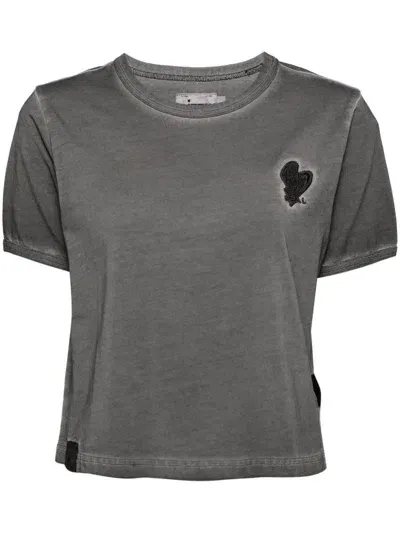 Izzue Embroidered-logo Cotton T-shirt In Grey