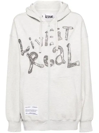 Izzue Graphic-print Zip Jacket In Grey