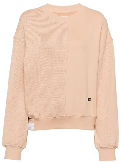 Izzue Logo Patch Panelled Design Jumper In Brown