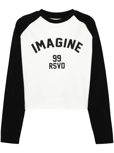 Izzue Slogan-printed Raglan-sleeved T-shirt In White