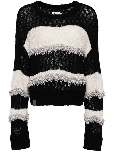 Izzue Stripe Pattern Jumper In Black