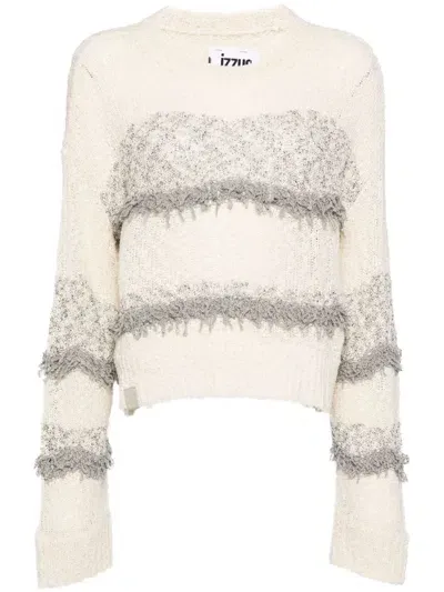 Izzue Stripe Pattern Jumper In Neutrals