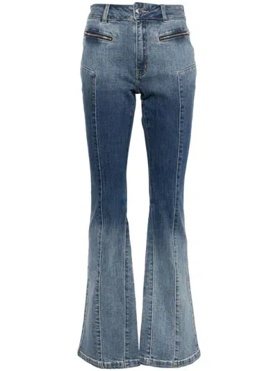 Izzue Zip-pocket Bootcut Jeans In Blue