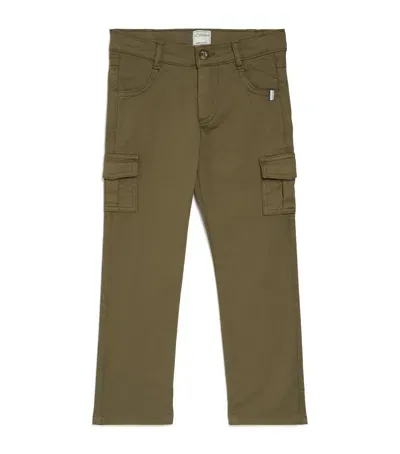 J & Josh Kids' Canvas Cargo Trousers In Green