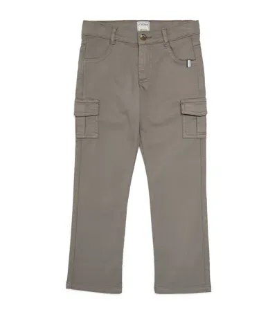 J & Josh Kids' Canvas Cargo Trousers In Grey