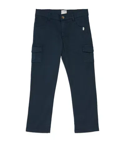 J & Josh Kids' Canvas Cargo Trousers In Navy