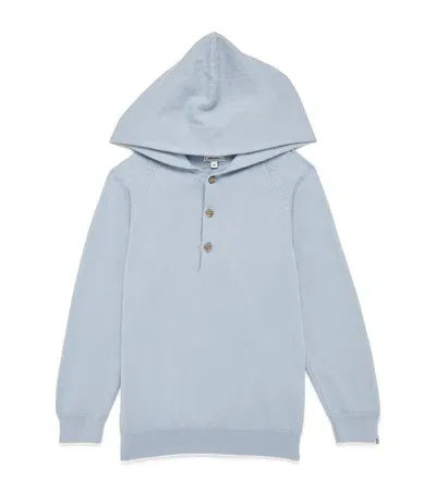 J & Josh Kids' Cotton Button-up Hoodie In Blue